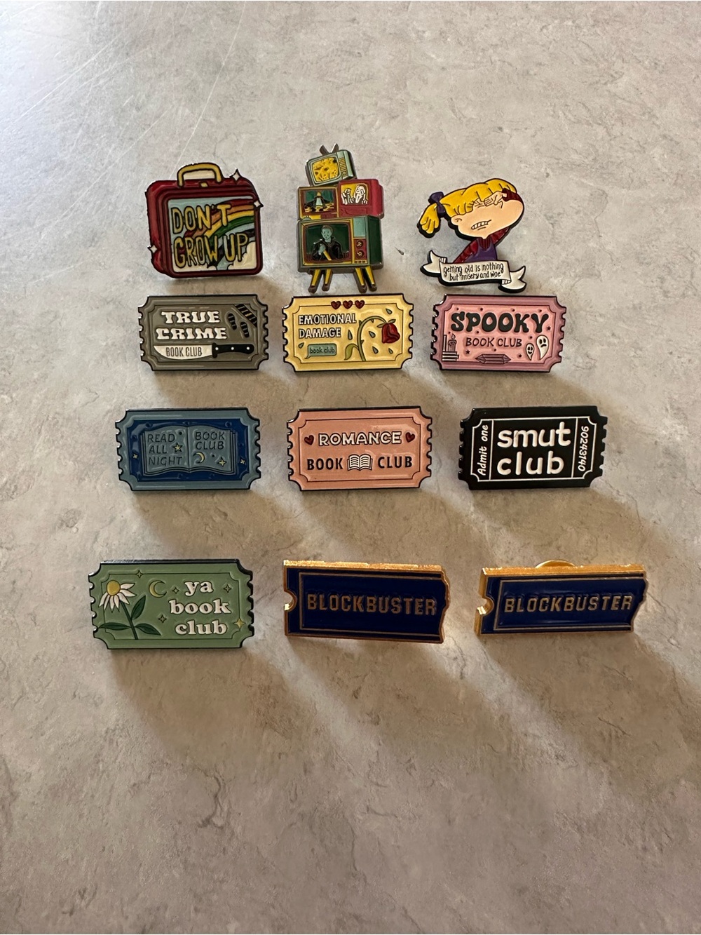 Enamel Book Club Pin Set - Assorted Colors
